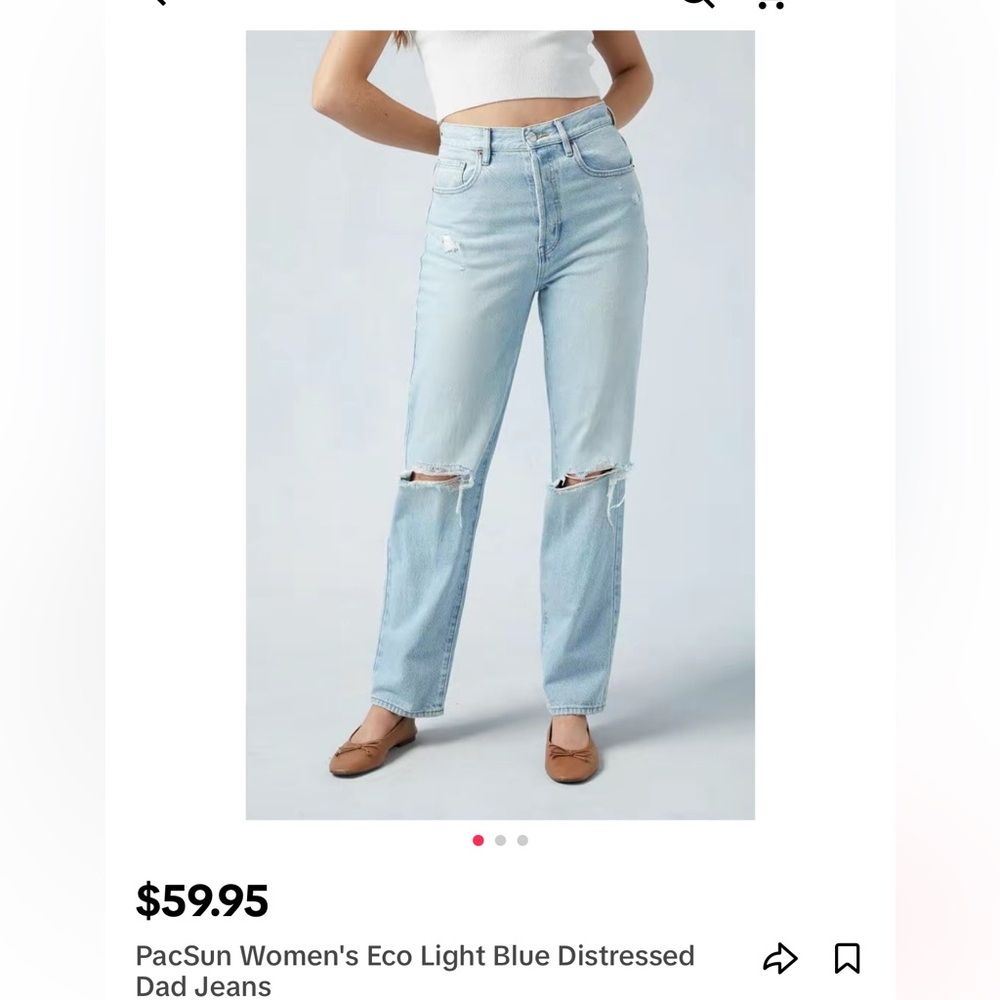 PacSun dad jeans light wash distressed